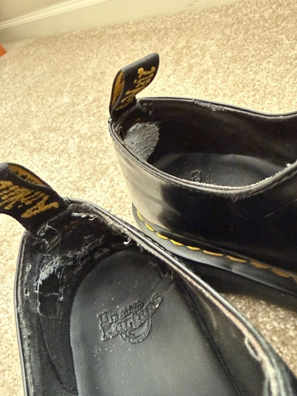 Dr. Doc Martens Holly Leather Lace Up Platform Black Oxfords